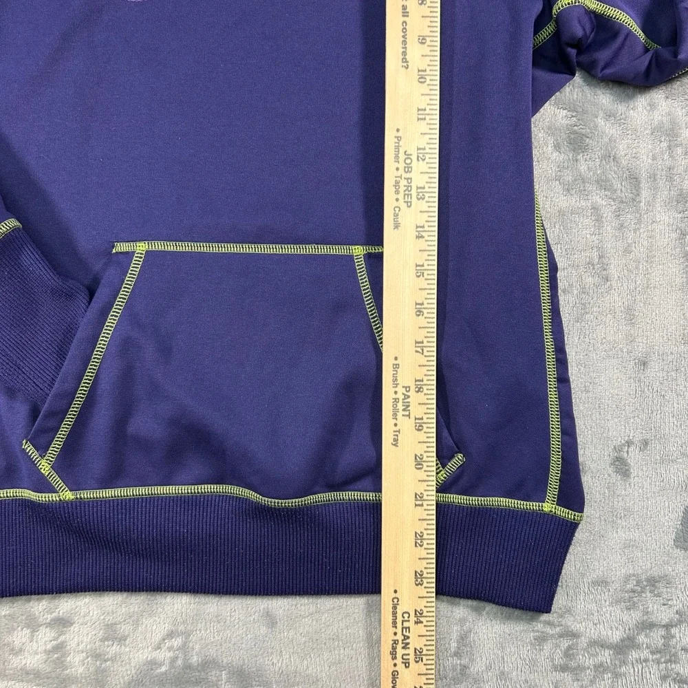 Nike Therma Fit Purple Neon Yellow Stitch Hoodie Sweatshirt‎ M Athletic